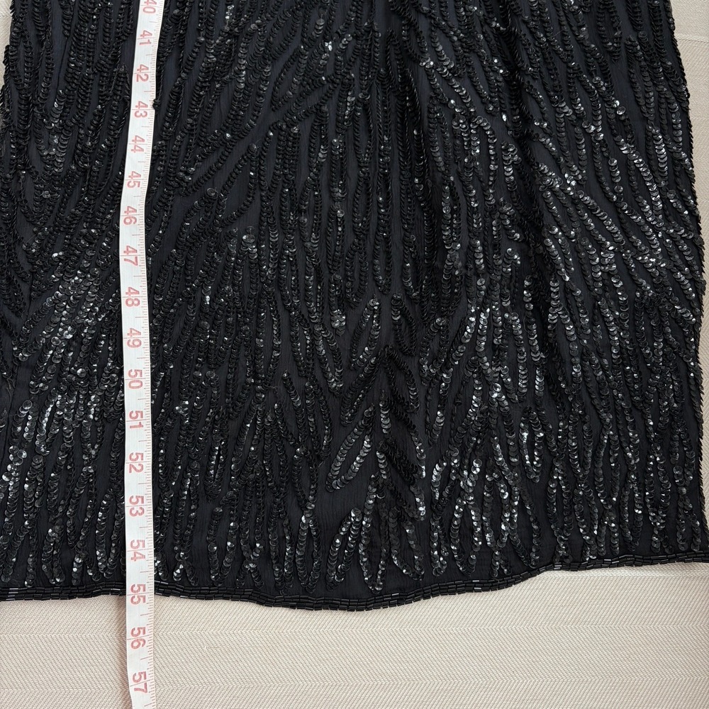 Vintage NWT Black Silk Beaded Formal Maxi Dress Size 14 Wedding Event Elegant - Picture 16 of 16